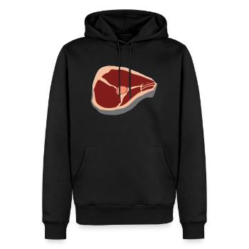 Steak Viande de bœuf Aliments et grillades T-Bone - Sweat à capuche Premium bio Homme - noir - Devant - Nico (187cm)