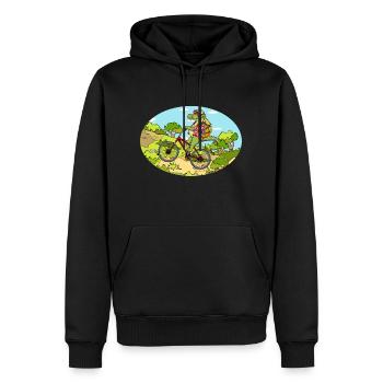 Georges Croco 972 Rando - Männer Premium Bio Hoodie - Schwarz - Vorne - Nico (187cm)