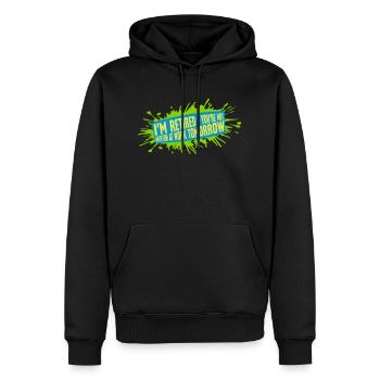 have fun at work - Men’s Premium Organic Hoodie - black - Front - Nico (187cm)