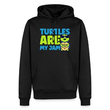 Sea Turtles Sea Turtle Turtle G - Men’s Premium Organic Hoodie - black - Front - Nico (187cm)