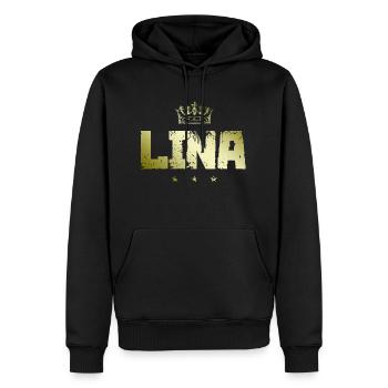 Lina - Männer Premium Bio Hoodie - Schwarz - Vorne - Nico (187cm)
