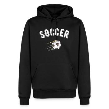 Fußball - Männer Premium Bio Hoodie - Schwarz - Vorne - Nico (187cm)