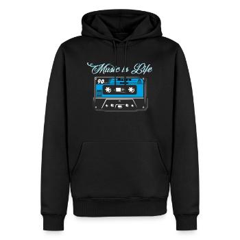 Retro Style Oldschool Tape Kassette Vintage Mixtap - Männer Premium Bio Hoodie - Schwarz - Vorne - Nico (187cm)