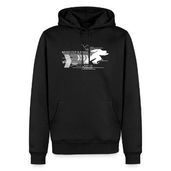 Marathon Triathlon Running joggen Biking Radfahren - Männer Premium Bio Hoodie - Schwarz - Vorne - Nico (187cm)