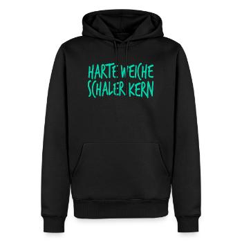 harte weiche schaler kern - Männer Premium Bio Hoodie - Schwarz - Vorne - Nico (187cm)