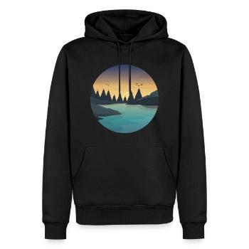 wandern Natur Berg Geschenk - Männer Premium Bio Hoodie - Schwarz - Vorne - Nico (187cm)
