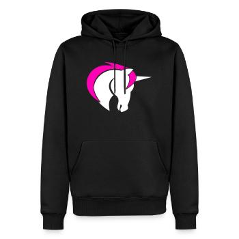 Licorne bicolore - Sweat à capuche Premium bio Homme - noir - Devant - Nico (187cm)