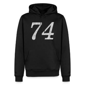 Bartın - Männer Premium Bio Hoodie - Schwarz - Vorne - Nico (187cm)