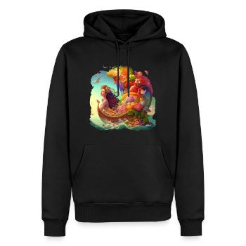 Mermaid in the fruit boat gift - Men’s Premium Organic Hoodie - black - Front - Nico (187cm)