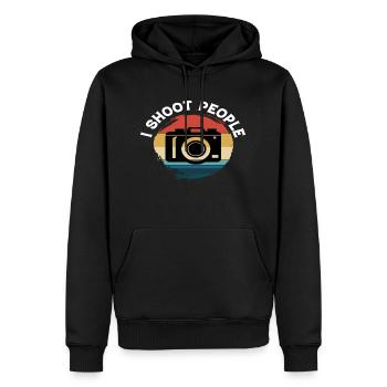 Je tire sur les gens - Sweat à capuche Premium bio Homme - noir - Devant - Nico (187cm)