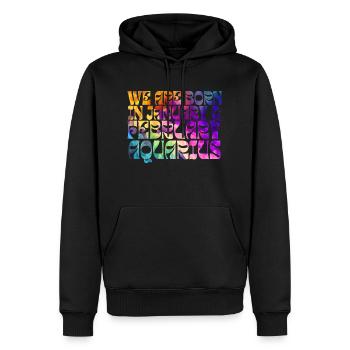 We born in January AQUARIUS | COLOR | ZODIAC - Sweat à capuche Premium bio Homme - noir - Devant - Nico (187cm)