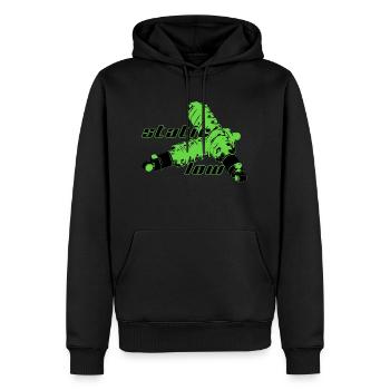staticlow 4 - Männer Premium Bio Hoodie - Schwarz - Vorne - Nico (187cm)