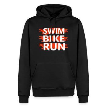 Triathlon Swim Bike Run Marathon - Männer Premium Bio Hoodie - Schwarz - Vorne - Nico (187cm)