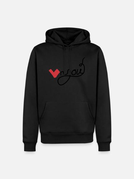 Heart you handwritten - Men’s Premium Organic Hoodie - black