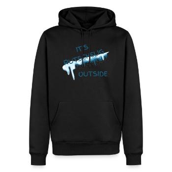 Winter - Rutschig / Glatt - Männer Premium Bio Hoodie - Schwarz - Vorne - Nico (187cm)