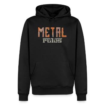Règles relatives aux métaux - Sweat à capuche Premium bio Homme - noir - Devant - Nico (187cm)