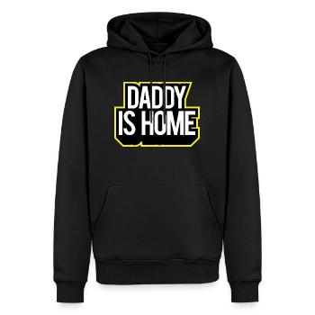 The announcement: Dad is at home - Men’s Premium Organic Hoodie - black - Front - Nico (187cm)