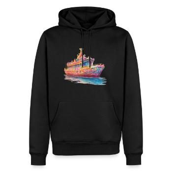 Psychedelische Odyssee Traumboot - Männer Premium Bio Hoodie - Schwarz - Vorne - Nico (187cm)