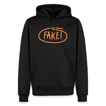 Faux - Sweat à capuche Premium bio Homme - noir - Devant - Nico (187cm)