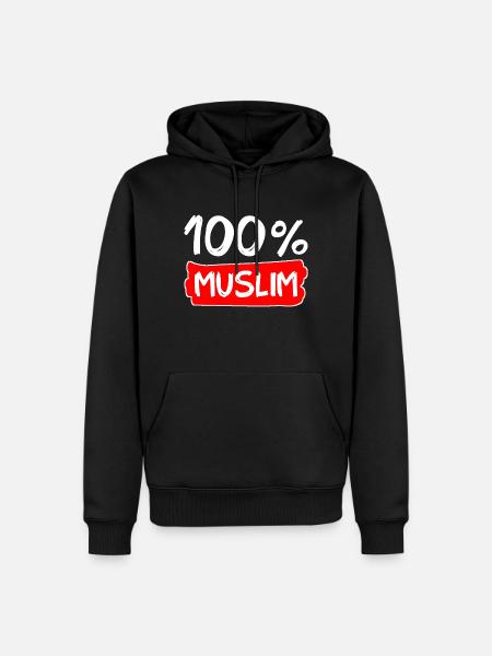 100% Muslim - Muslime - Islam - Männer Premium Bio Hoodie - Schwarz