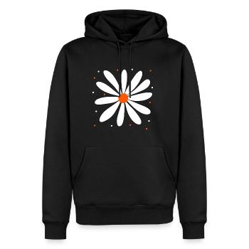 Marguerite Fleur Fleur Marguerite Floral Floral - Sweat à capuche Premium bio Homme - noir - Devant - Nico (187cm)