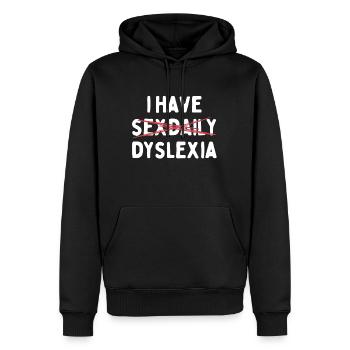 Lustige Legasthenie - Männer Premium Bio Hoodie - Schwarz - Vorne - Nico (187cm)