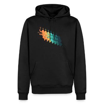 Vintage climbing - Men’s Premium Organic Hoodie - black - Front - Nico (187cm)