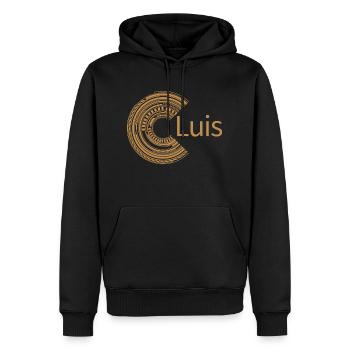 Pour Luis - Sweat à capuche Premium bio Homme - noir - Devant - Nico (187cm)