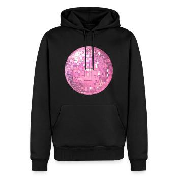 Disco Ball Pink - Men’s Premium Organic Hoodie - black - Front - Nico (187cm)