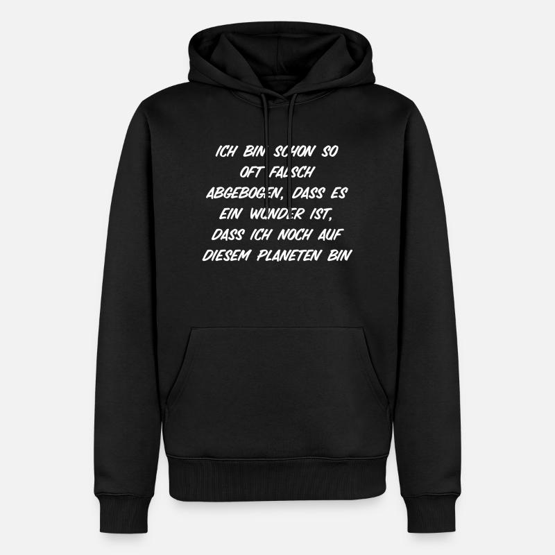 falsch abgebogen - Männer Premium Bio Hoodie - Schwarz