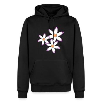 Daisies Daisies Flower Vine Flower Floral - Men’s Premium Organic Hoodie - black - Front - Nico (187cm)