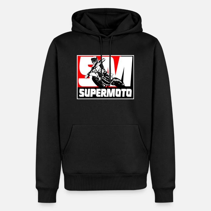 Le Supermotard - Sweat à capuche Premium bio Homme - noir