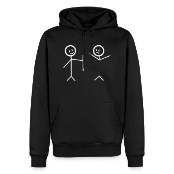 Ich decke Sie - Männer Premium Bio Hoodie - Schwarz - Vorne - Nico (187cm)