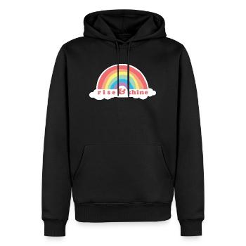 Rise & Shine - Sweat à capuche Premium bio Homme - noir - Devant - Nico (187cm)