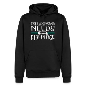 Union Charpentier Mason Humour - Sweat à capuche Premium bio Homme - noir - Devant - Nico (187cm)