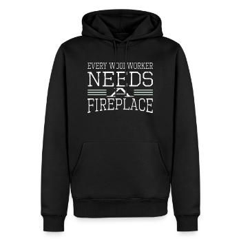 bday présent bûcheron bûcheron menuisier - Sweat à capuche Premium bio Homme - noir - Devant - Nico (187cm)