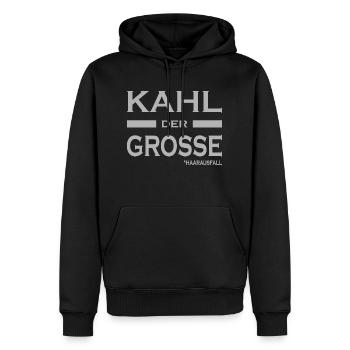 Kahl der Grosse - Haare-Glatze-lustige Sprüche V1 - Männer Premium Bio Hoodie - Schwarz - Vorne - Nico (187cm)