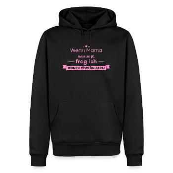 lustige Sprüche - cooler papa - Männer Premium Bio Hoodie - Schwarz - Vorne - Nico (187cm)
