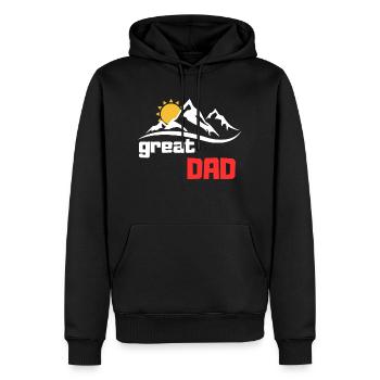 Super papa - Sweat à capuche Premium bio Homme - noir - Devant - Nico (187cm)