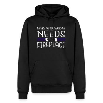 abatteur d’arbres geek heureux génial plombier drôle - Sweat à capuche Premium bio Homme - noir - Devant - Nico (187cm)