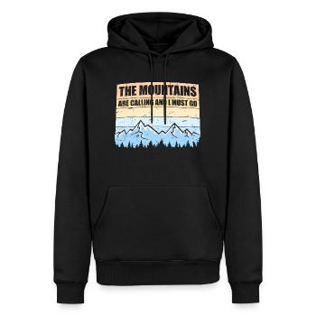The Mountains Are Calling And I Must Go Saying - Men’s Premium Organic Hoodie - black - Front - Nico (187cm)