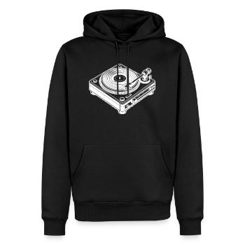 Électrophone - Sweat à capuche Premium bio Homme - noir - Devant - Nico (187cm)