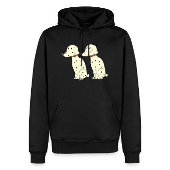 dalmatiner doppelt - Männer Premium Bio Hoodie - Schwarz - Vorne - Nico (187cm)