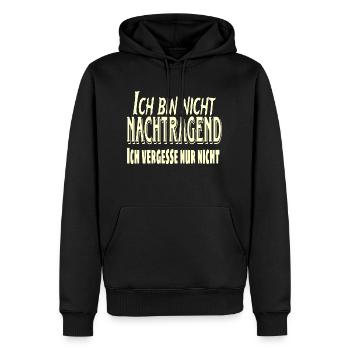 Ich bin nicht nachtragend ich vergesse nur nicht - Männer Premium Bio Hoodie - Schwarz - Vorne - Nico (187cm)