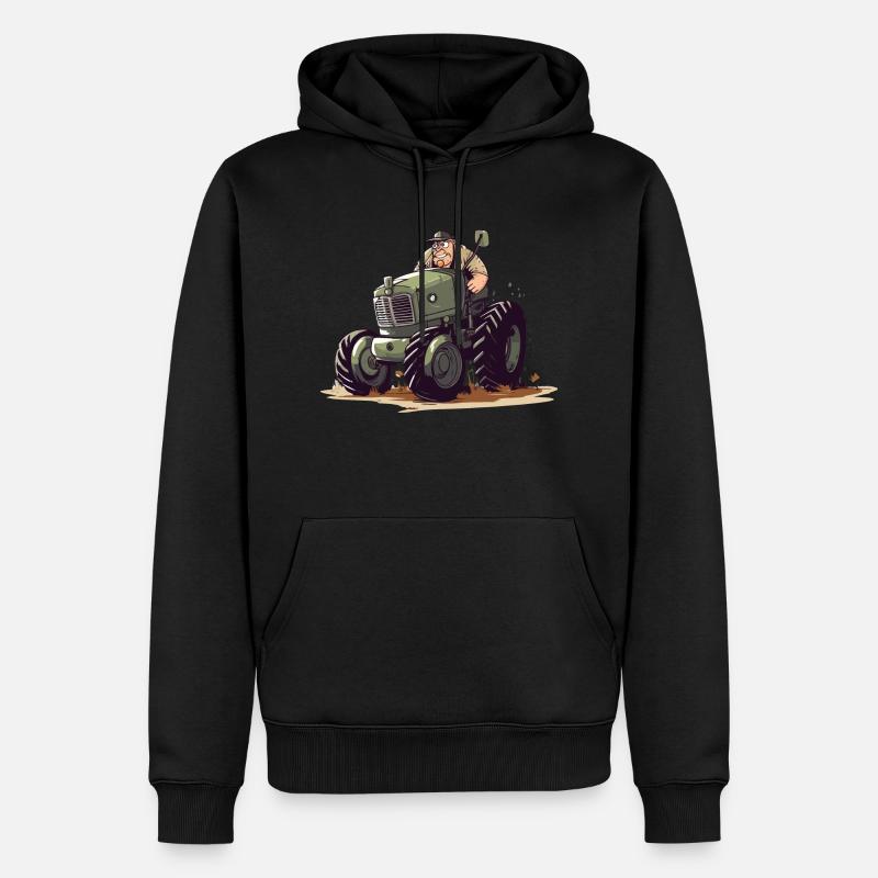 Denis der wütende Bauer - Männer Premium Bio Hoodie - Schwarz