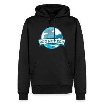 Öko statt Ego - Männer Premium Bio Hoodie - Schwarz - Vorne - Nico (187cm)