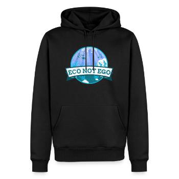 Umweltschutz, Öko statt Ego - Männer Premium Bio Hoodie - Schwarz - Vorne - Nico (187cm)