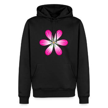 Fleur rose motif floral vrille fleur prairie - Sweat à capuche Premium bio Homme - noir - Devant - Nico (187cm)
