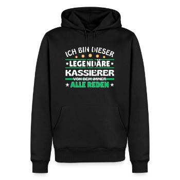 Ich bin dieser legendäre Kassierer - Männer Premium Bio Hoodie - Schwarz - Vorne - Nico (187cm)