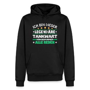 Ich bin dieser legendäre Tankwart - Männer Premium Bio Hoodie - Schwarz - Vorne - Nico (187cm)
